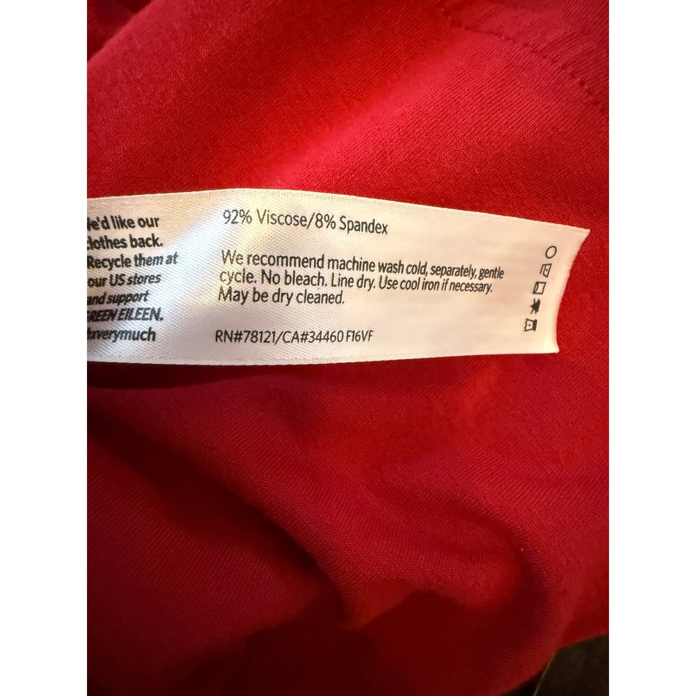Eileen Fisher Red‎ Viscose Blend Short Sleeve Knee Length Casual Dress Large - Picture 7 of 7